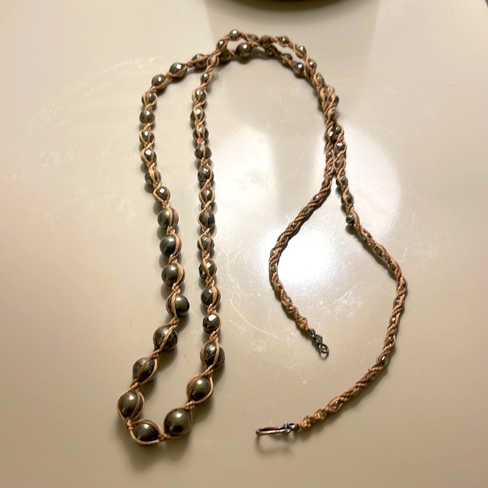 Faceted pyrite beaded Chan Luu necklace